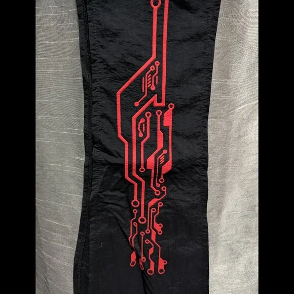 Vintage Cyberdog Loin Cloth Panel Skirt Red Circuitry Black Medium - Picture 2 of 8